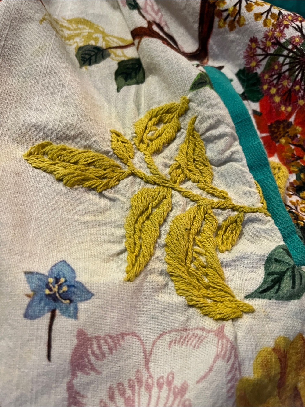 Anthro Nathalie Lete Botanical Bird Print Embroidered Apron - Picture 10 of 16